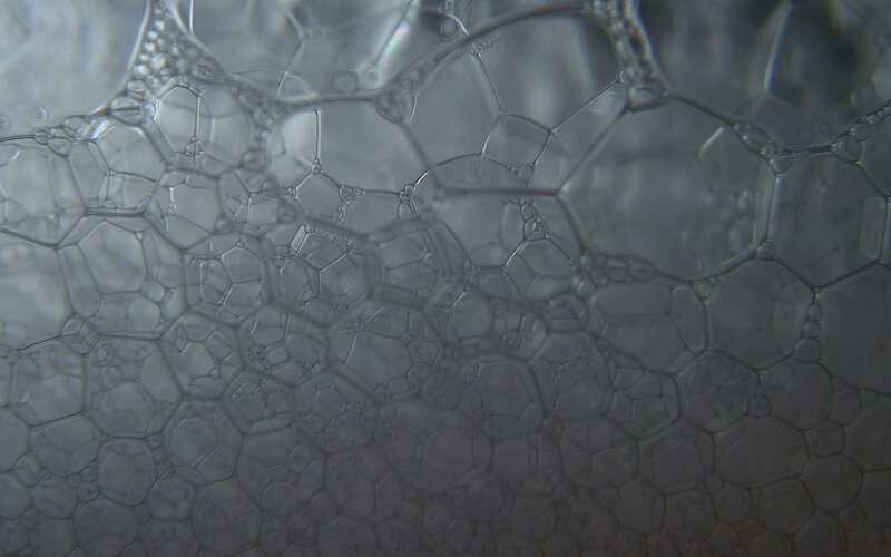 close-up of soap bubbles