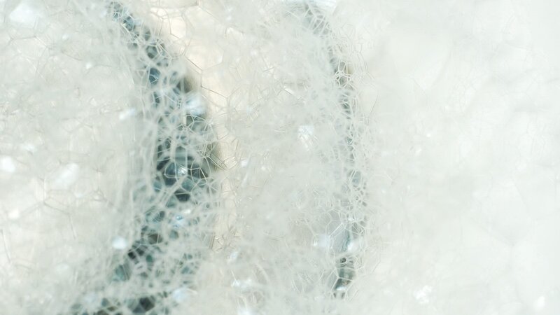 Close-up of Soap Bubbles — White, Calm, Photograph, Foam