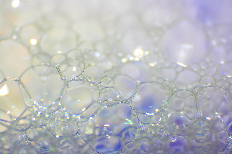 Close-up of Soap Bubbles — White, Calm