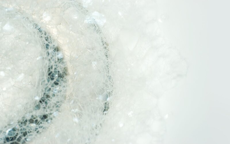 Close-up of Soap Bubbles — White, Serene