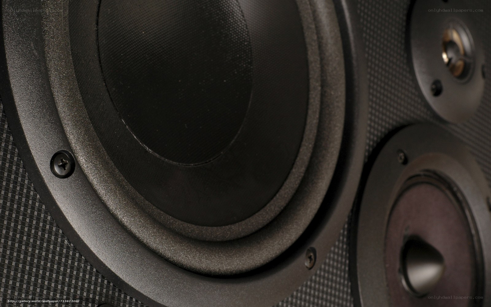 close-up of speaker drivers