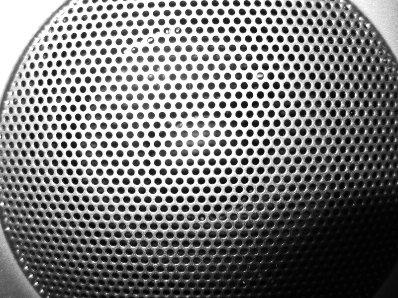 close-up of speaker grille
