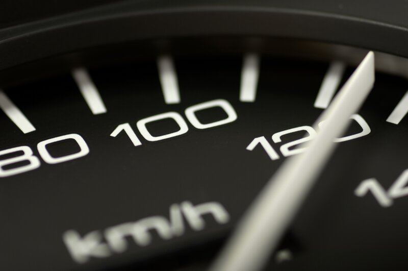 close-up of speedometer