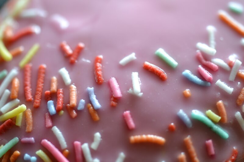 Close-up of Sprinkled Donut