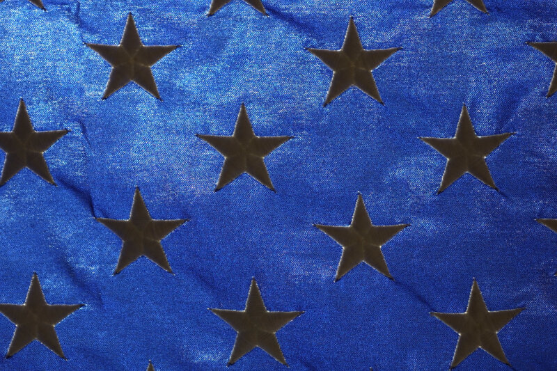 close-up of stars on flag