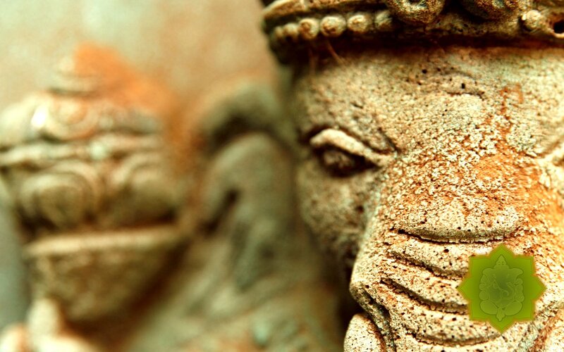 close-up of stone sculpture