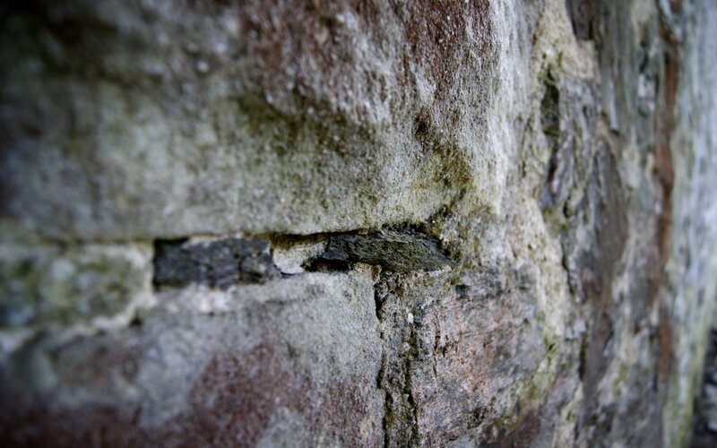Close-up of Stone Wall — Gray
