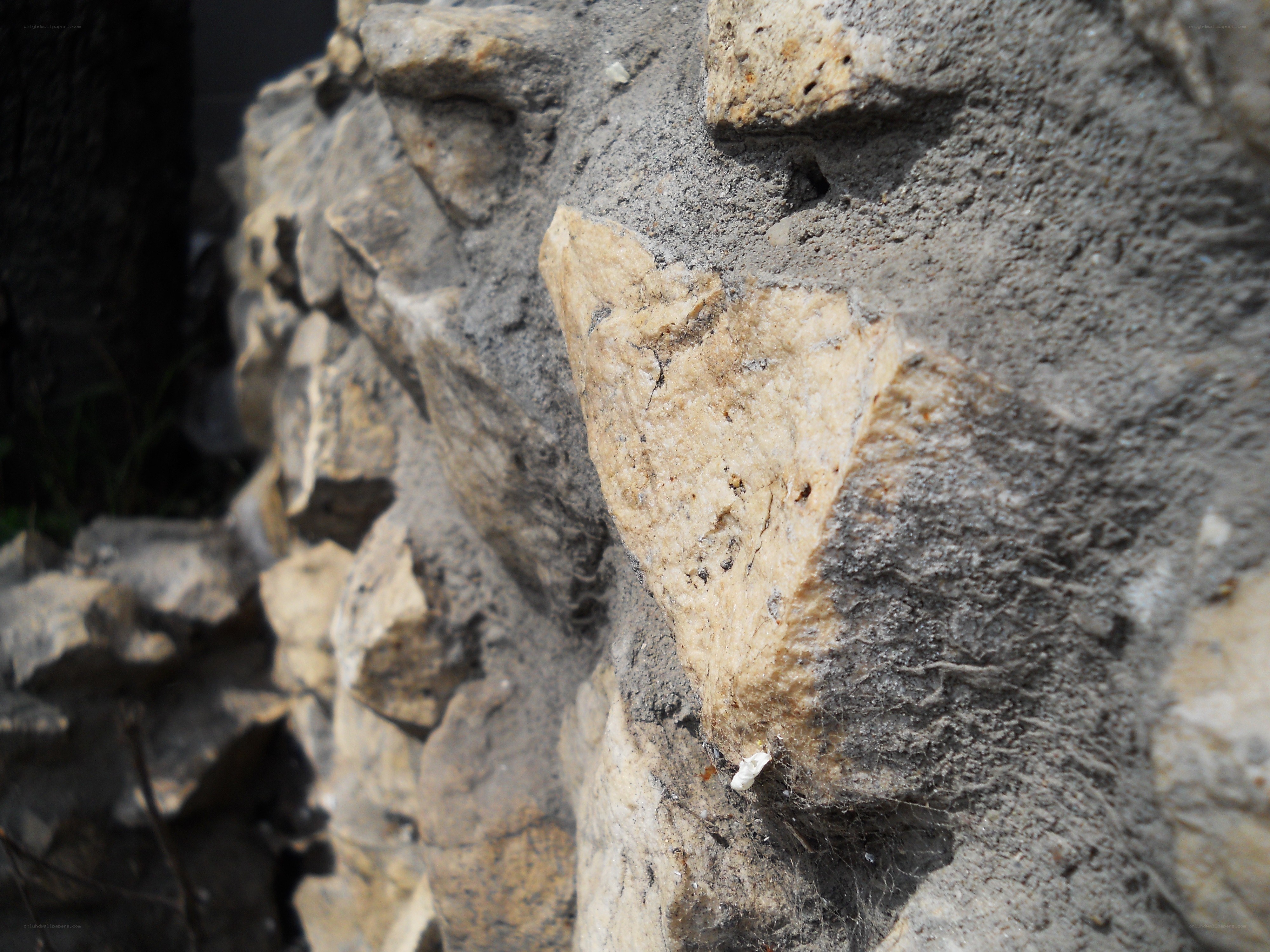 close-up of stone wall