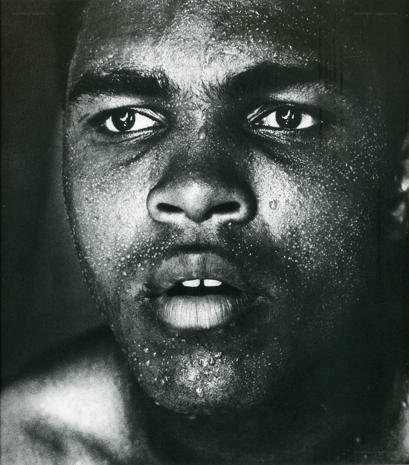 close-up of sweating face