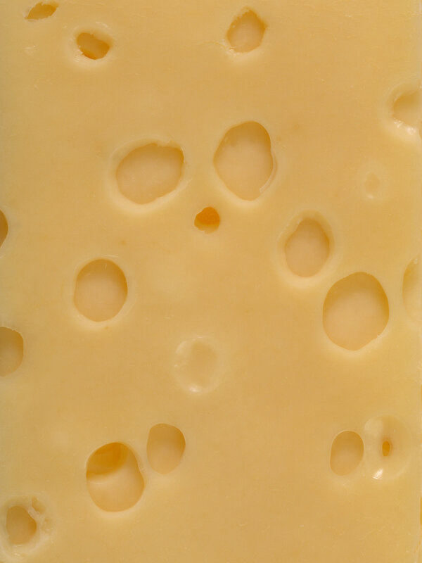 close-up of Swiss cheese