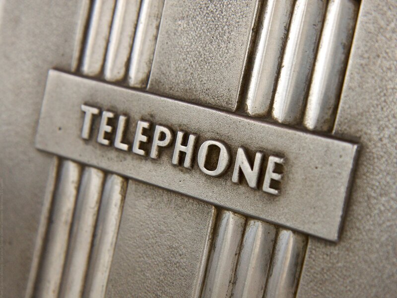 close-up of telephone sign