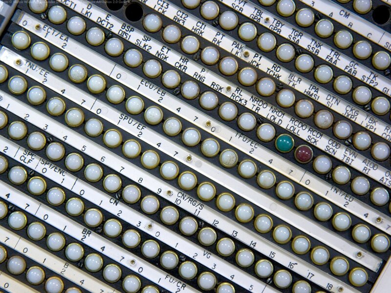 Close-up of telephone switchboard