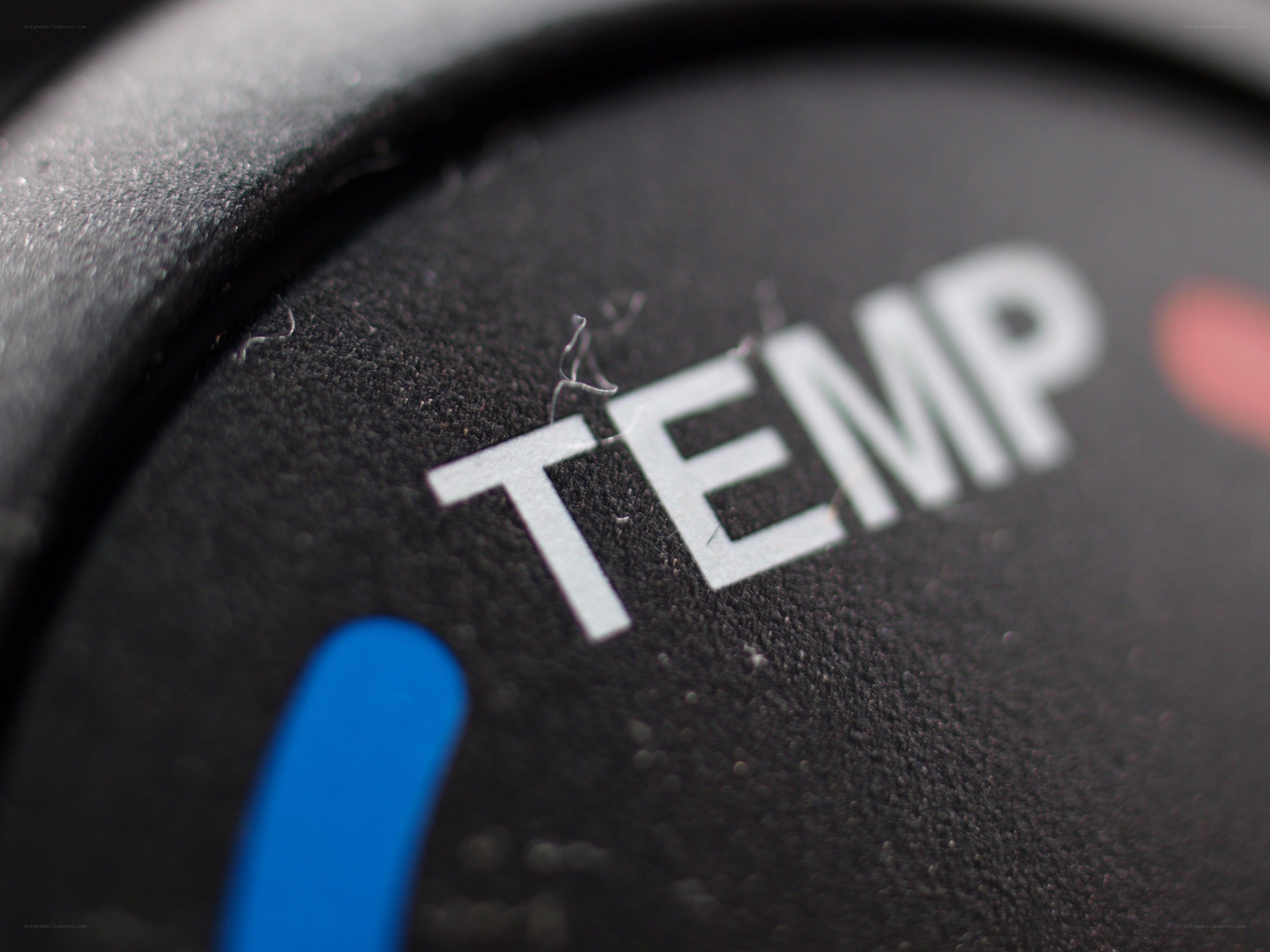 close-up of temp dial