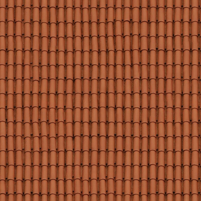 close-up of terracotta roof tiles