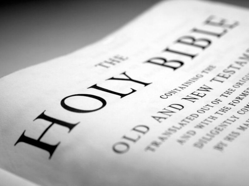 close-up of the holy bible