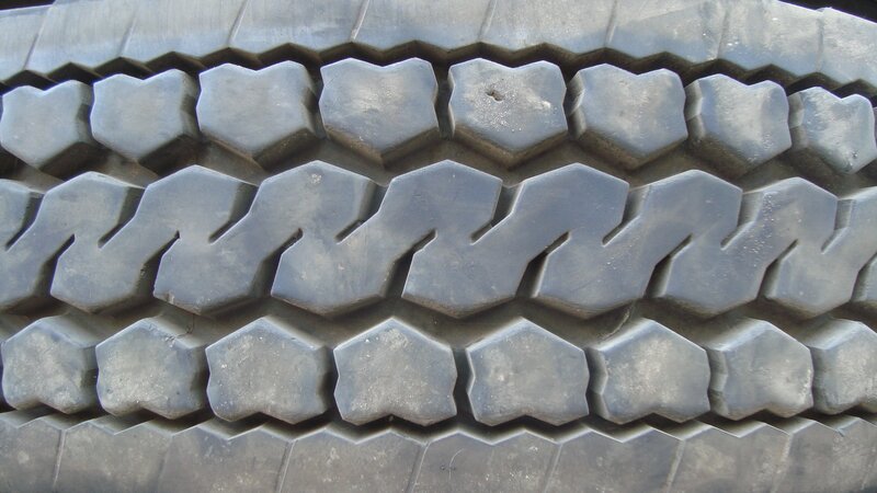 close-up of tire tread