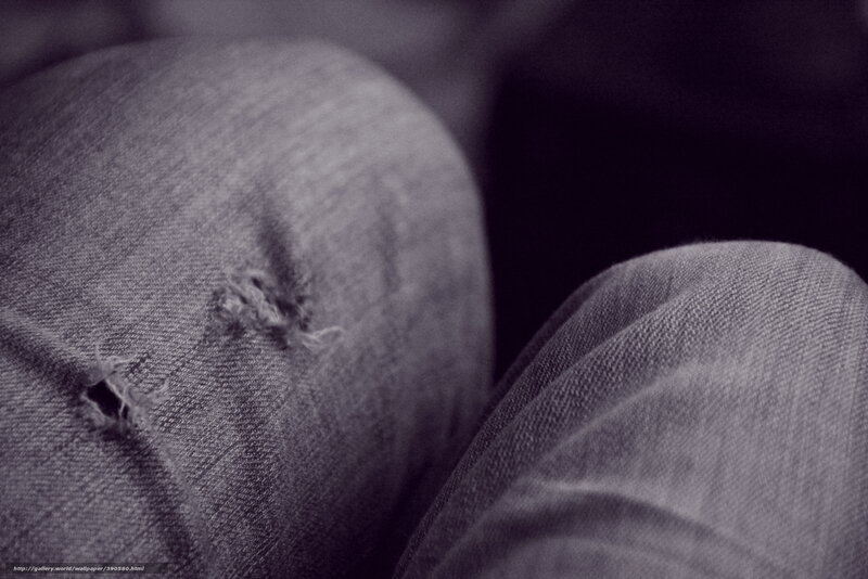 close-up of torn jeans