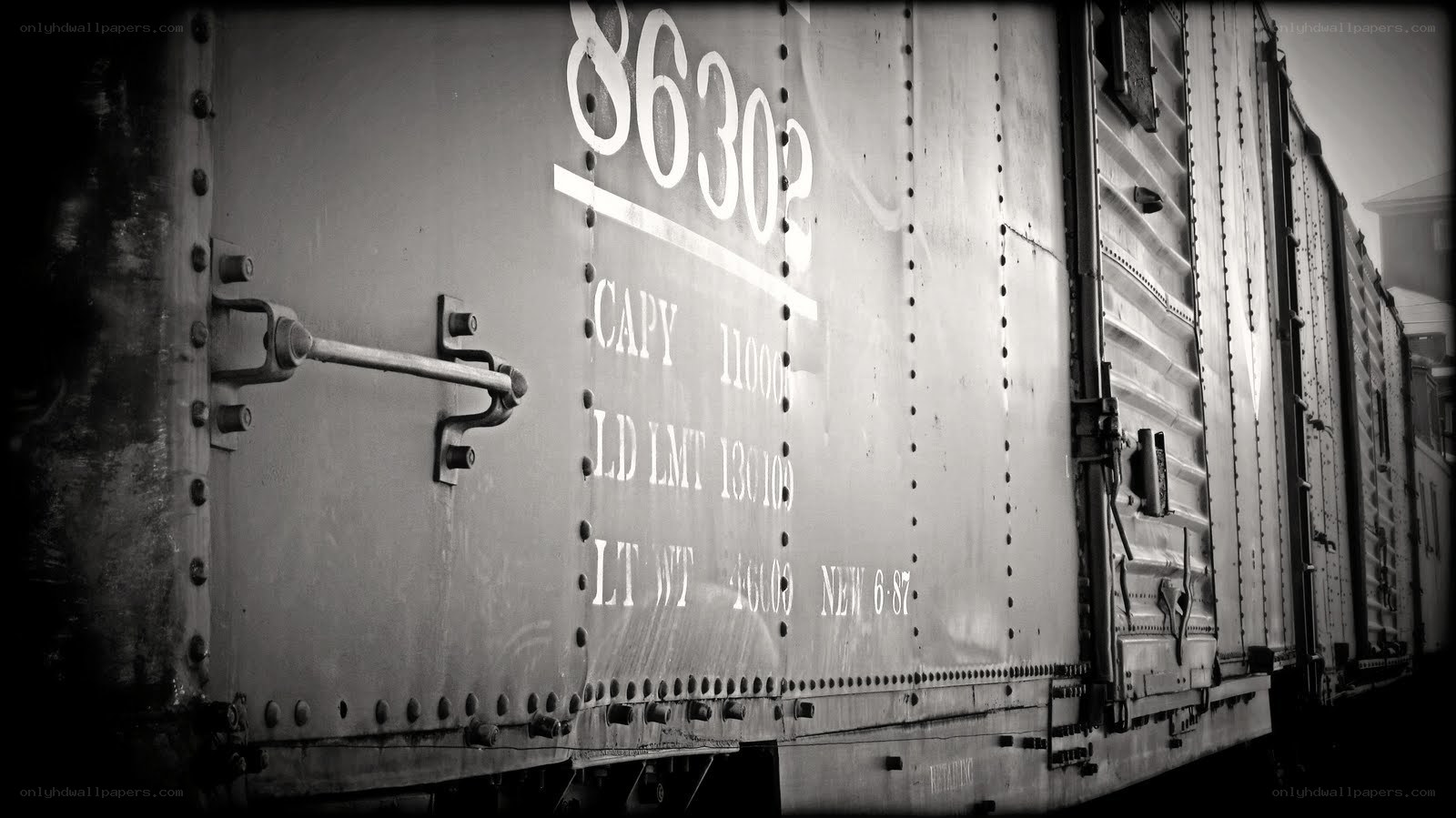 close-up of train car