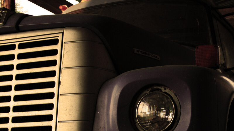 close-up of truck front