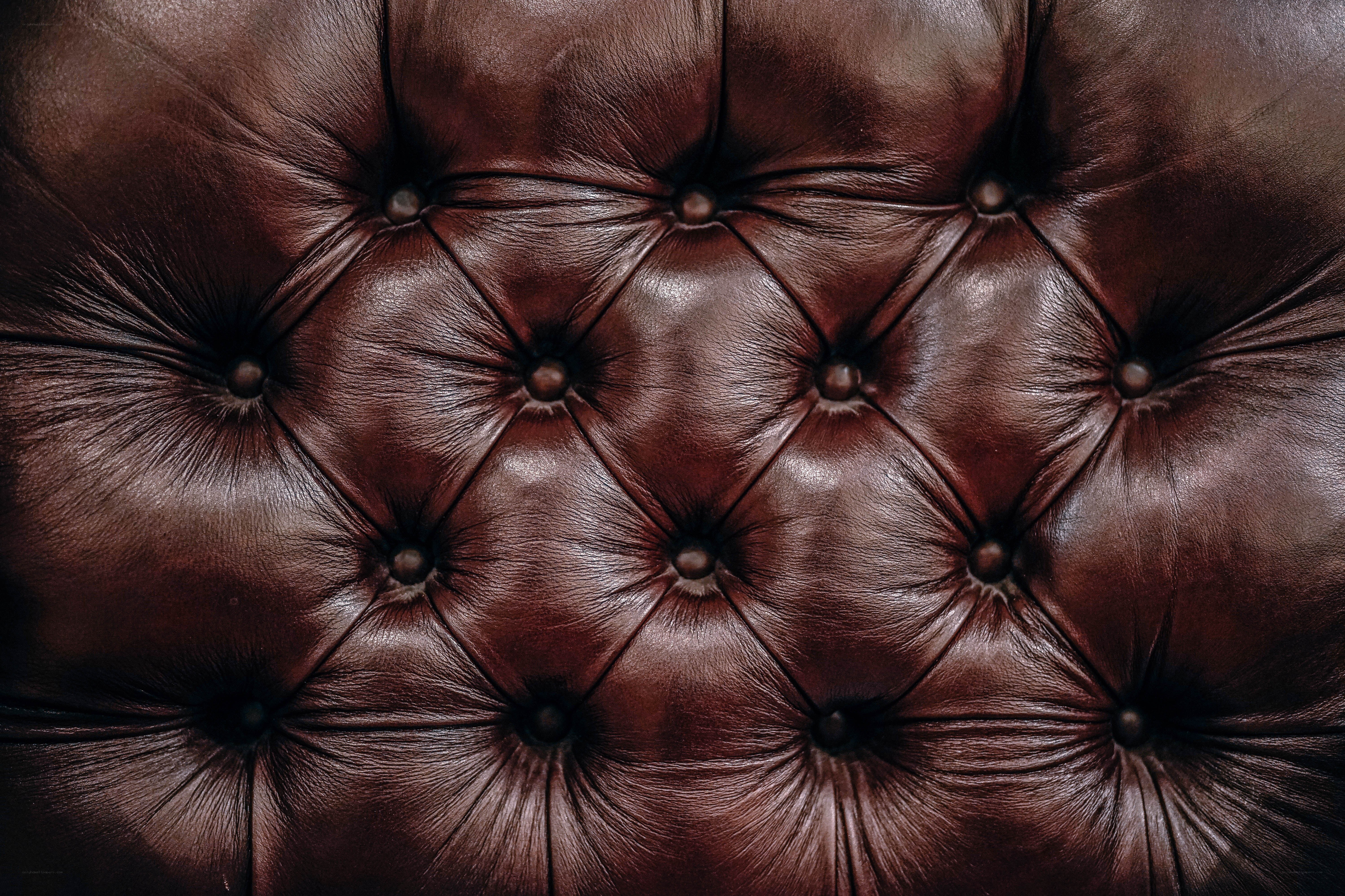 close-up of tufted leather