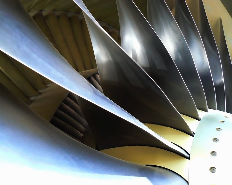 close-up of turbine blades