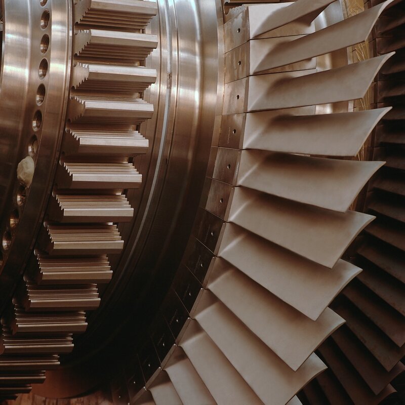 close-up of turbine blades