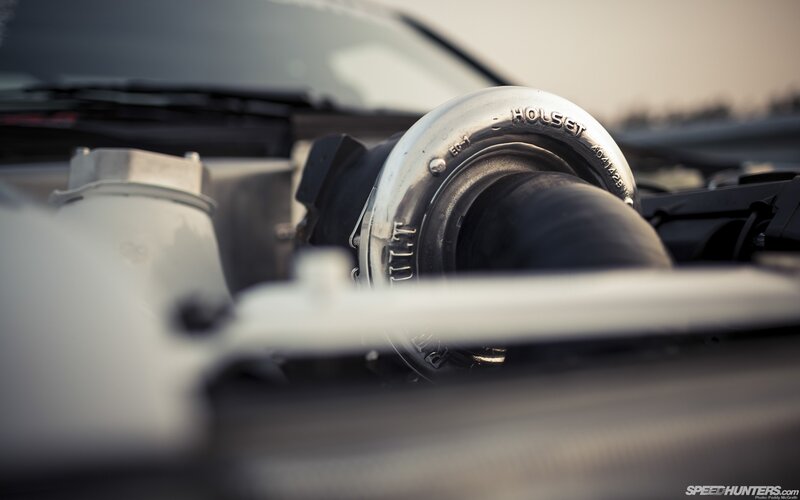 close-up of turbocharger