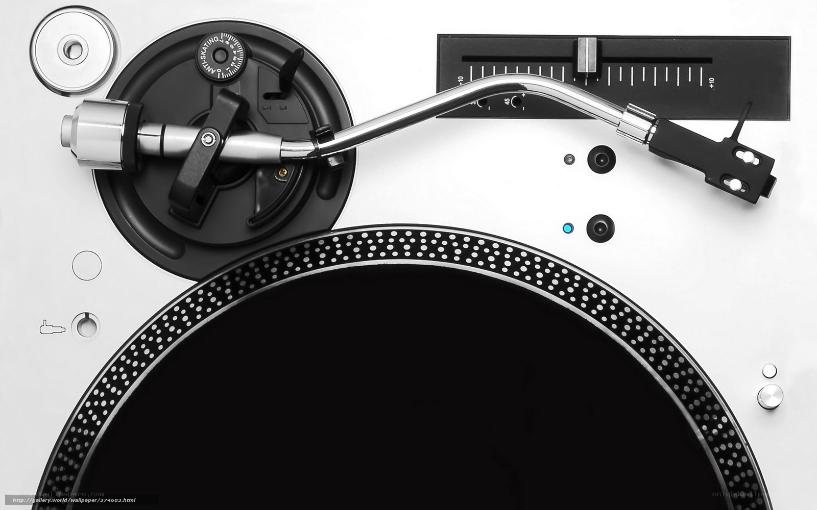 close-up of turntable