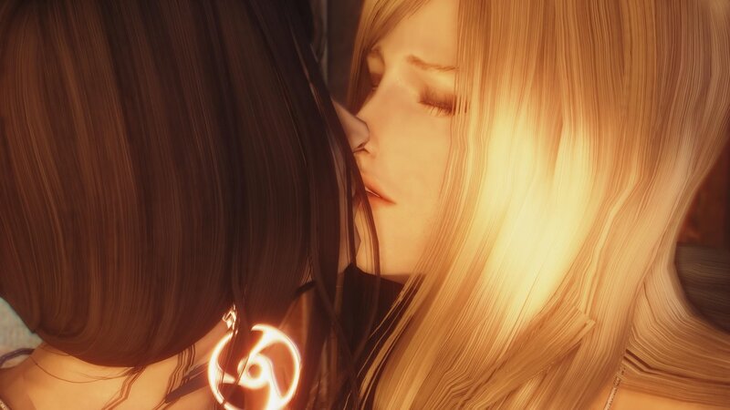 close-up of two characters embracing