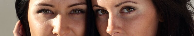 close-up of two women's faces