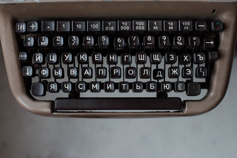Close-up of Typewriter Keyboard — Black