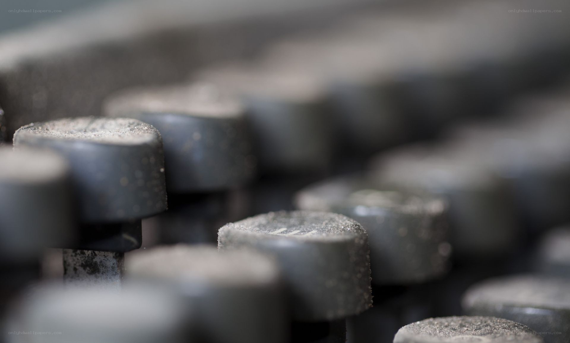 close-up of typewriter keys