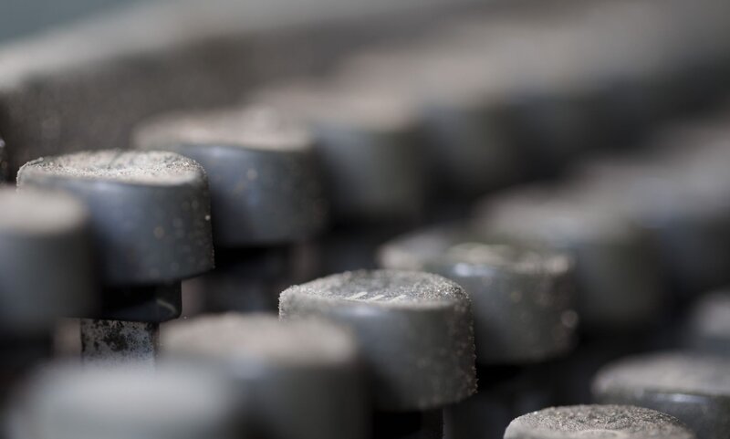 Close-up of Typewriter Keys — Gray