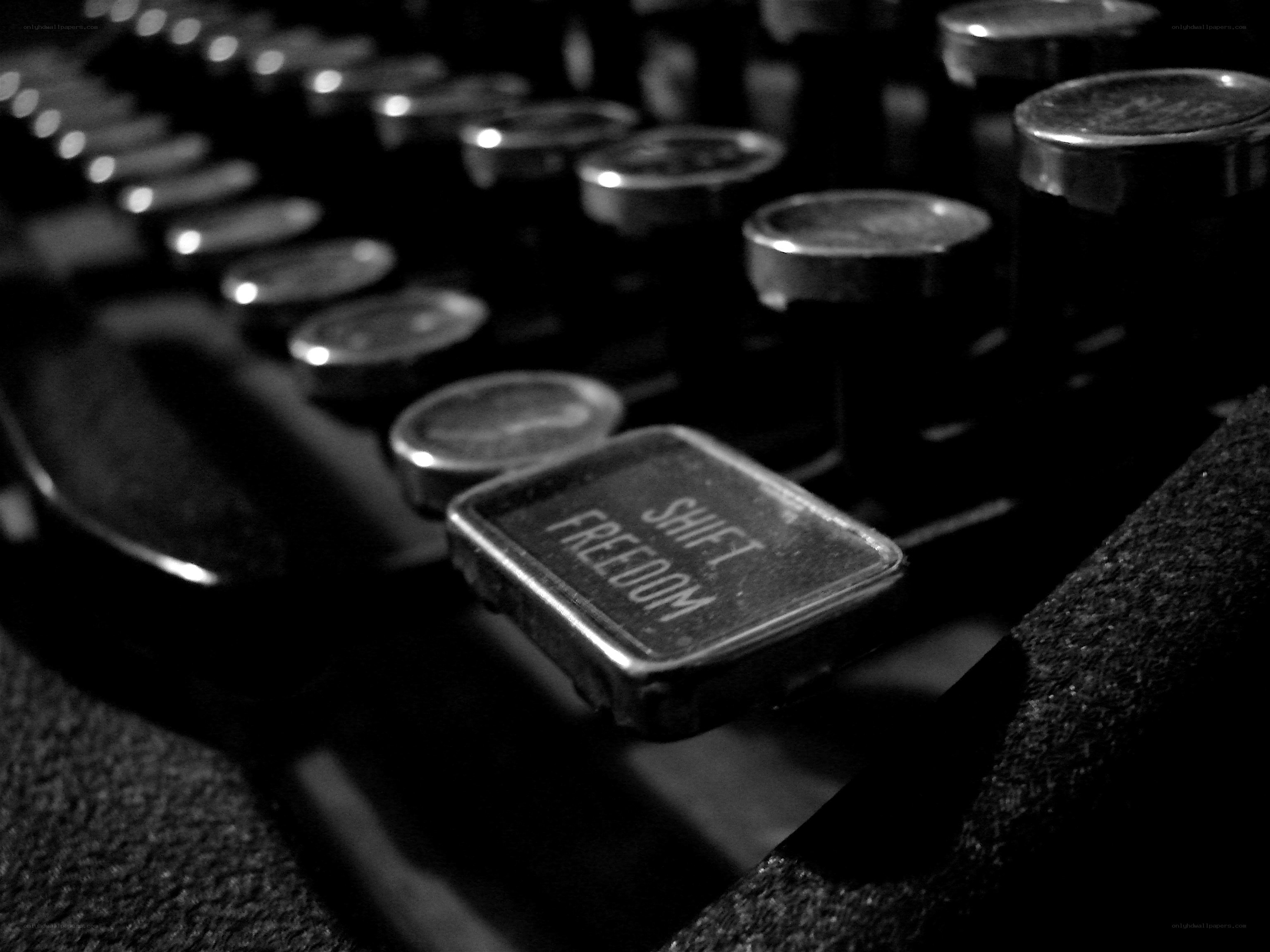 Close-up of typewriter keys