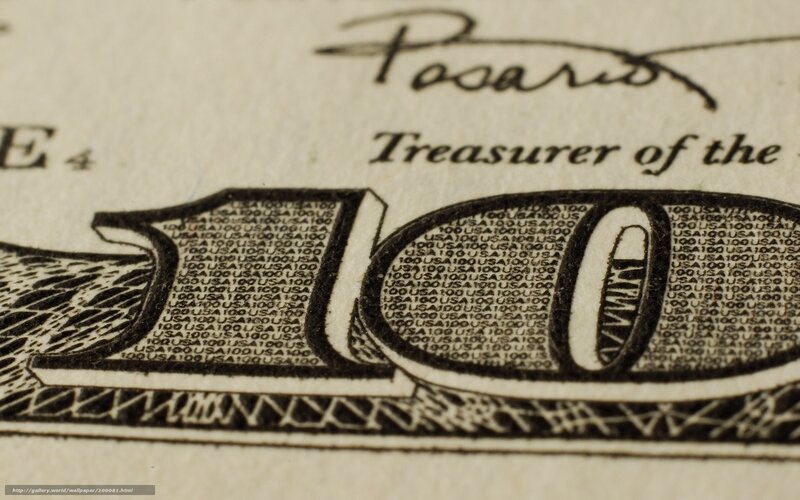 Close-up of US $100 bill
