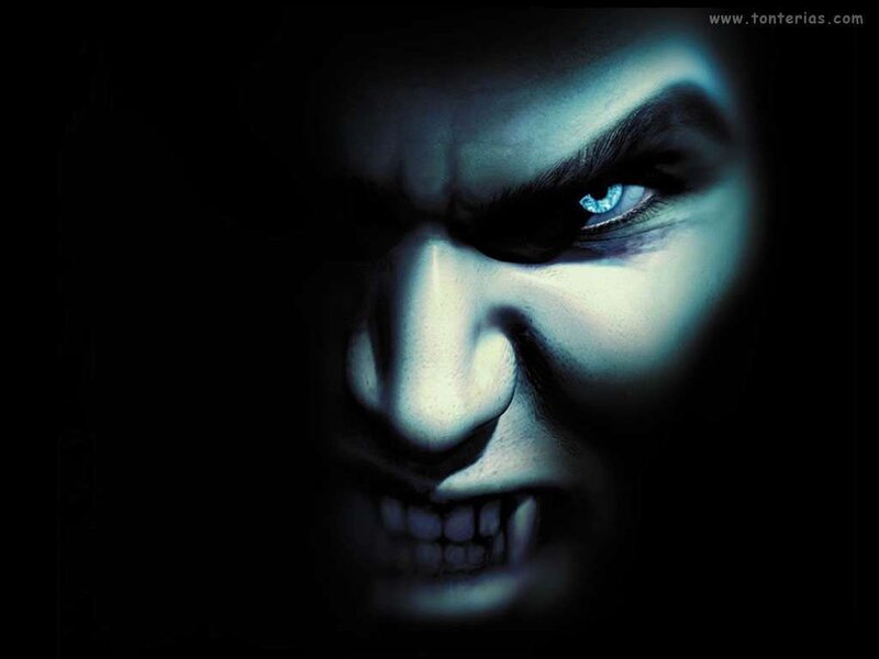 Close-up of Vampire Face — Black
