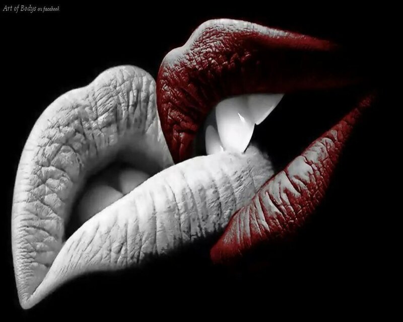 Close-up of Vampire Lips — Black