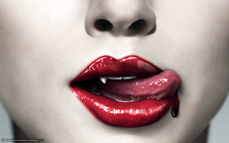 Close-up of Vampire Lips — Red