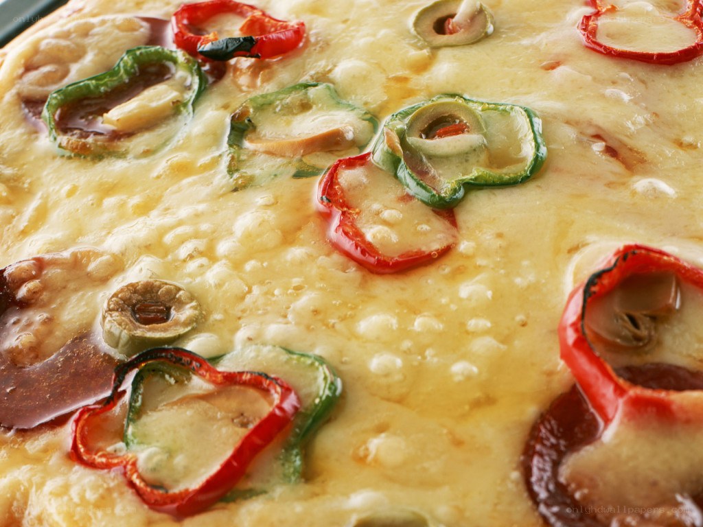 close-up of vegetable pizza