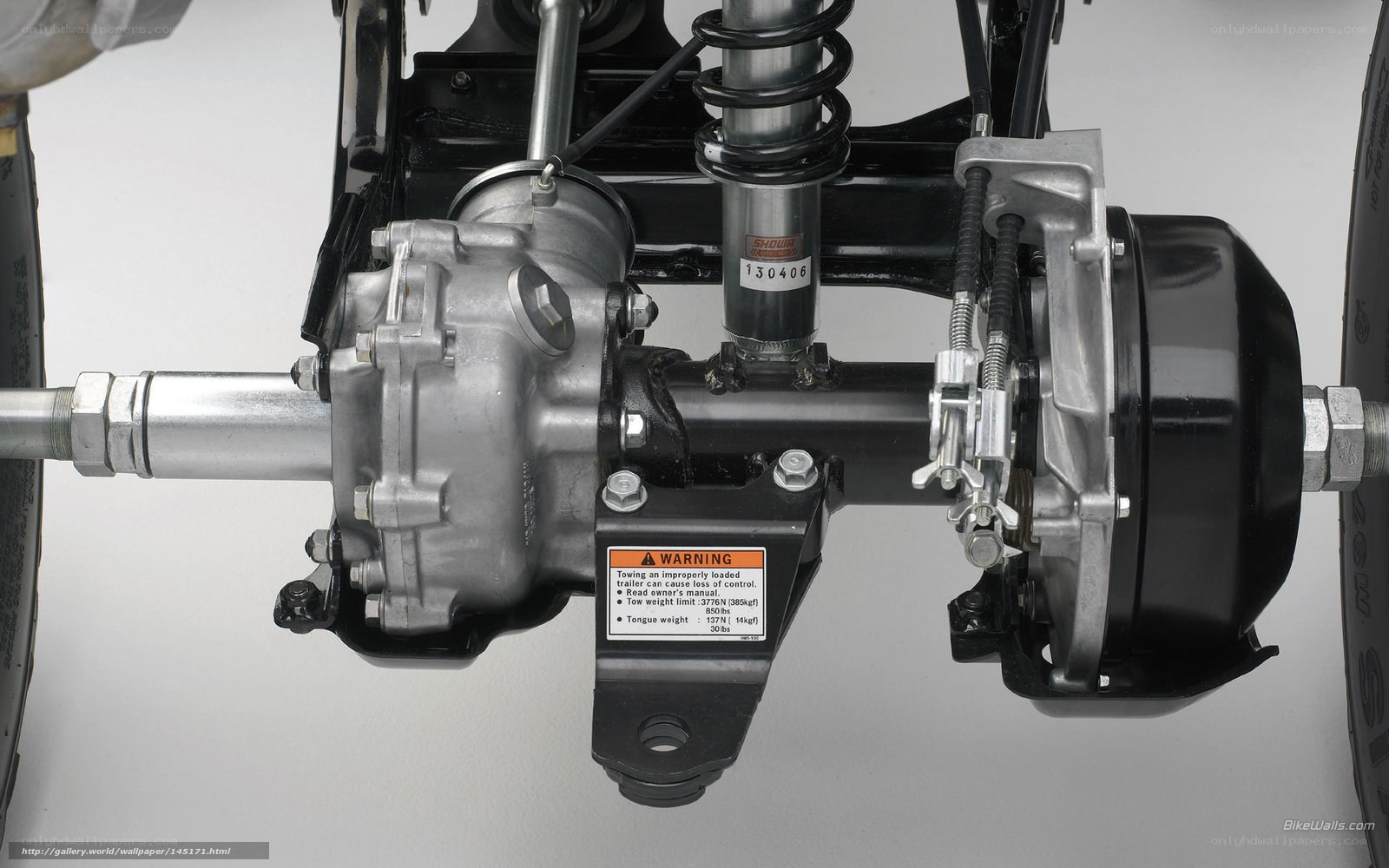 close-up of vehicle axle