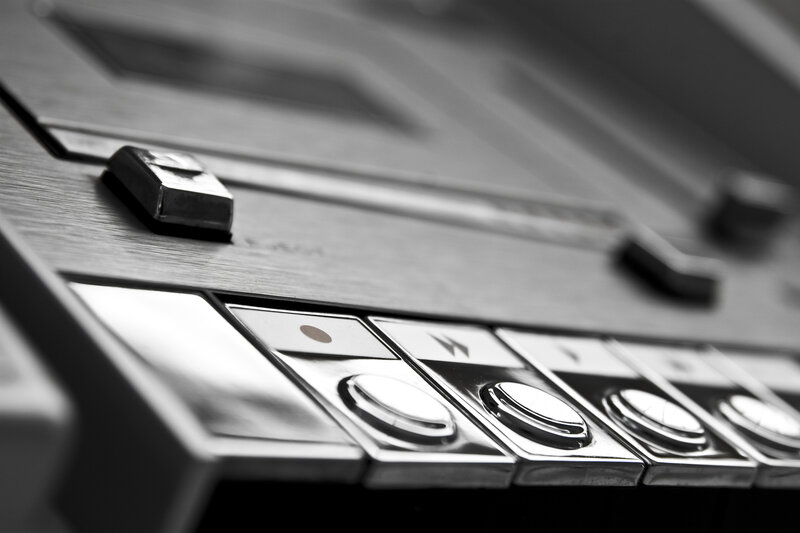 close-up of vintage audio controls
