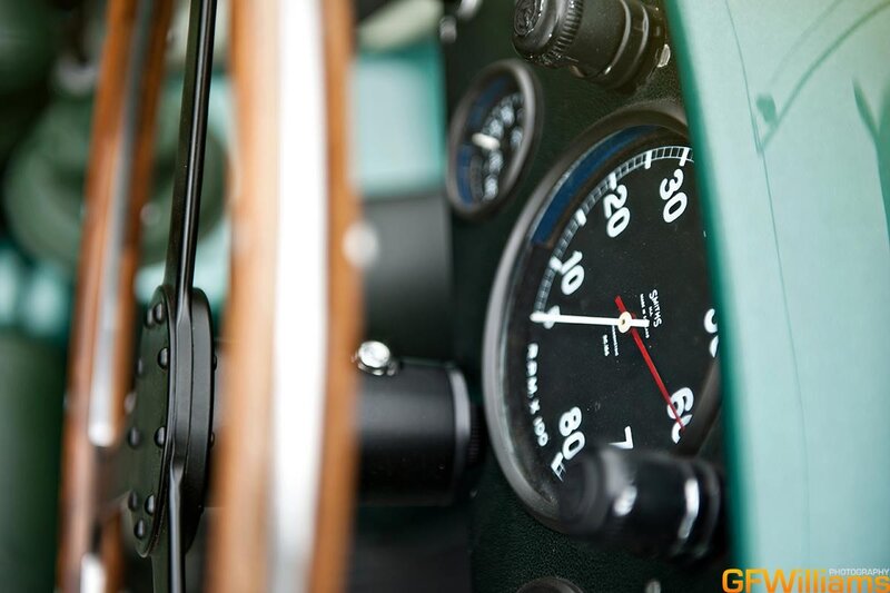 close-up of vintage car dashboard