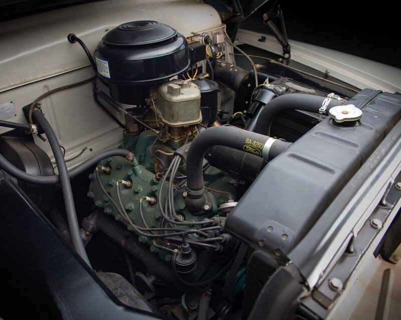 close-up of vintage car engine