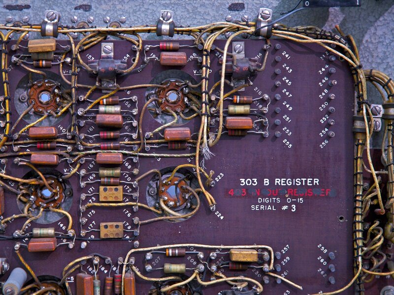 Close-up of vintage circuit board