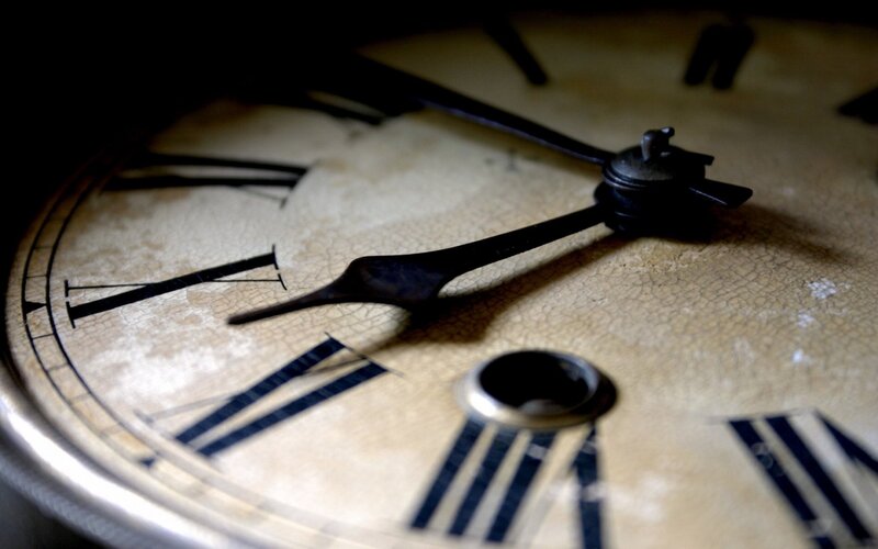 close-up of vintage clock face