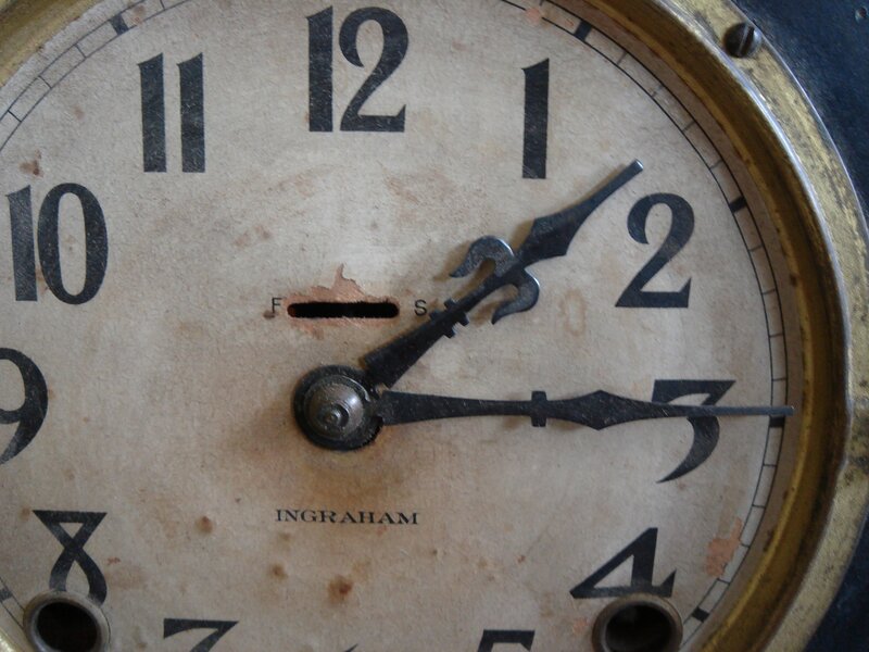 close-up of vintage clock face