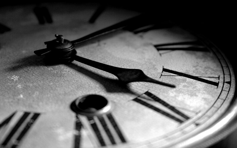 close-up of vintage clock face