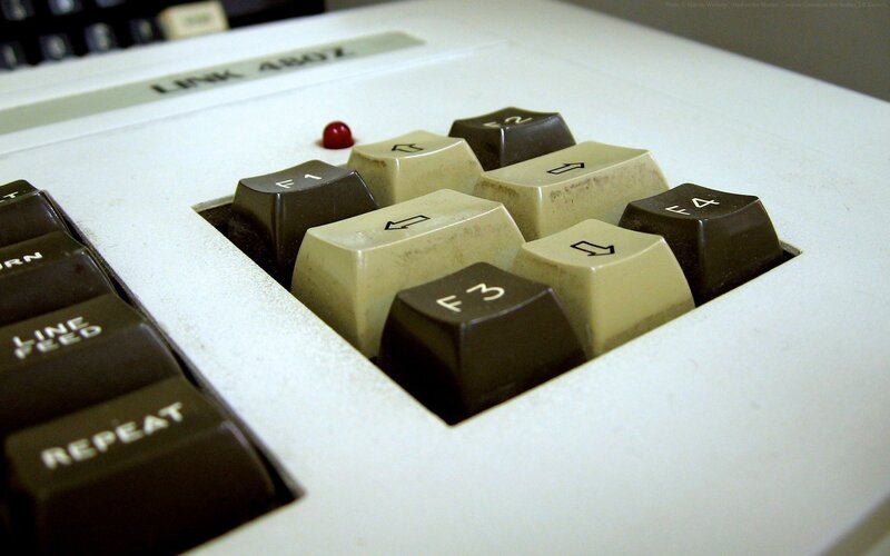 close-up of vintage computer keyboard
