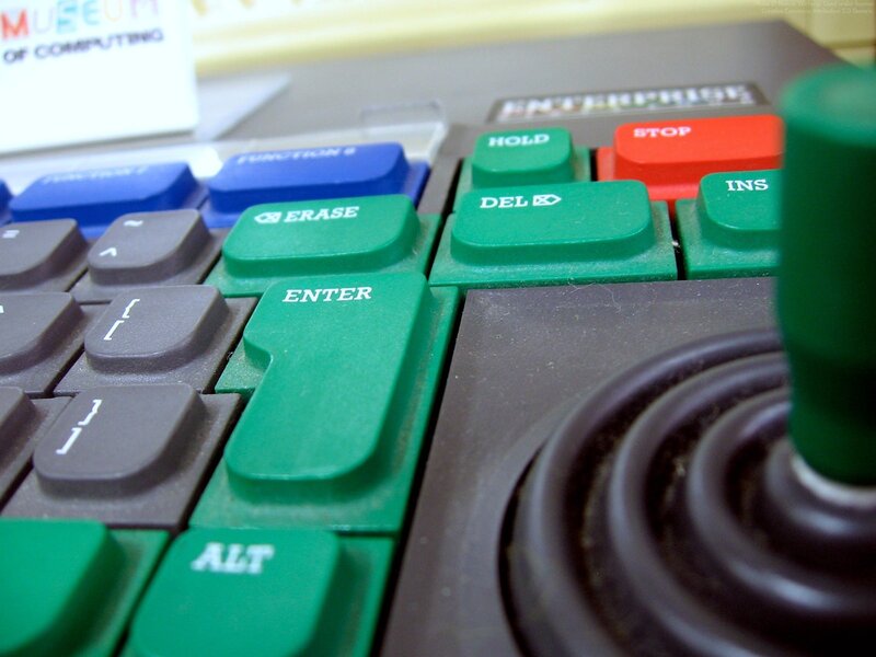 Close-up of vintage computer keyboard