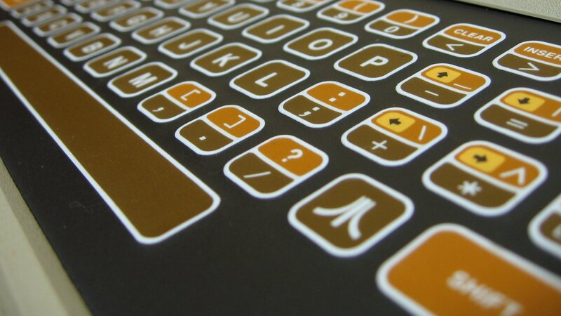 close-up of vintage computer keyboard